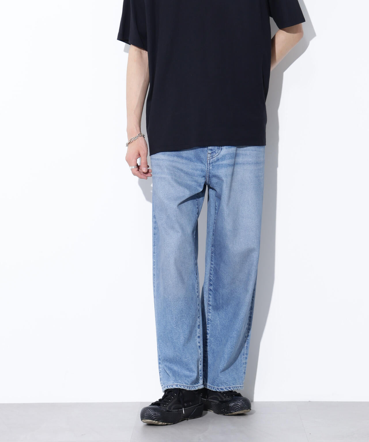 AUTHENコラボ SILKNIZED DENIM ワイドレッグ(セットアップ可)