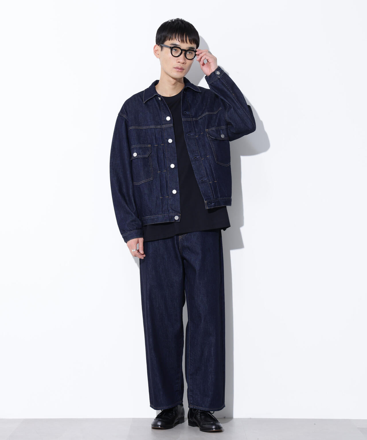 AUTHENコラボ SILKNIZED DENIM ワイドレッグ(セットアップ可)