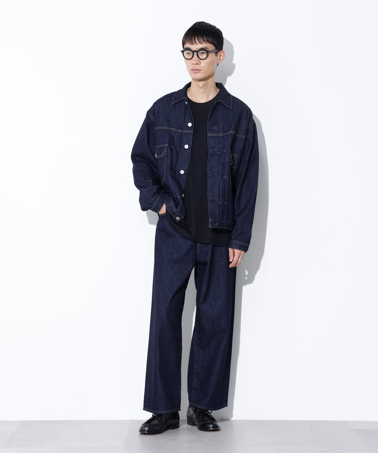 AUTHENコラボ SILKNIZED DENIM ワイドレッグ(セットアップ可)