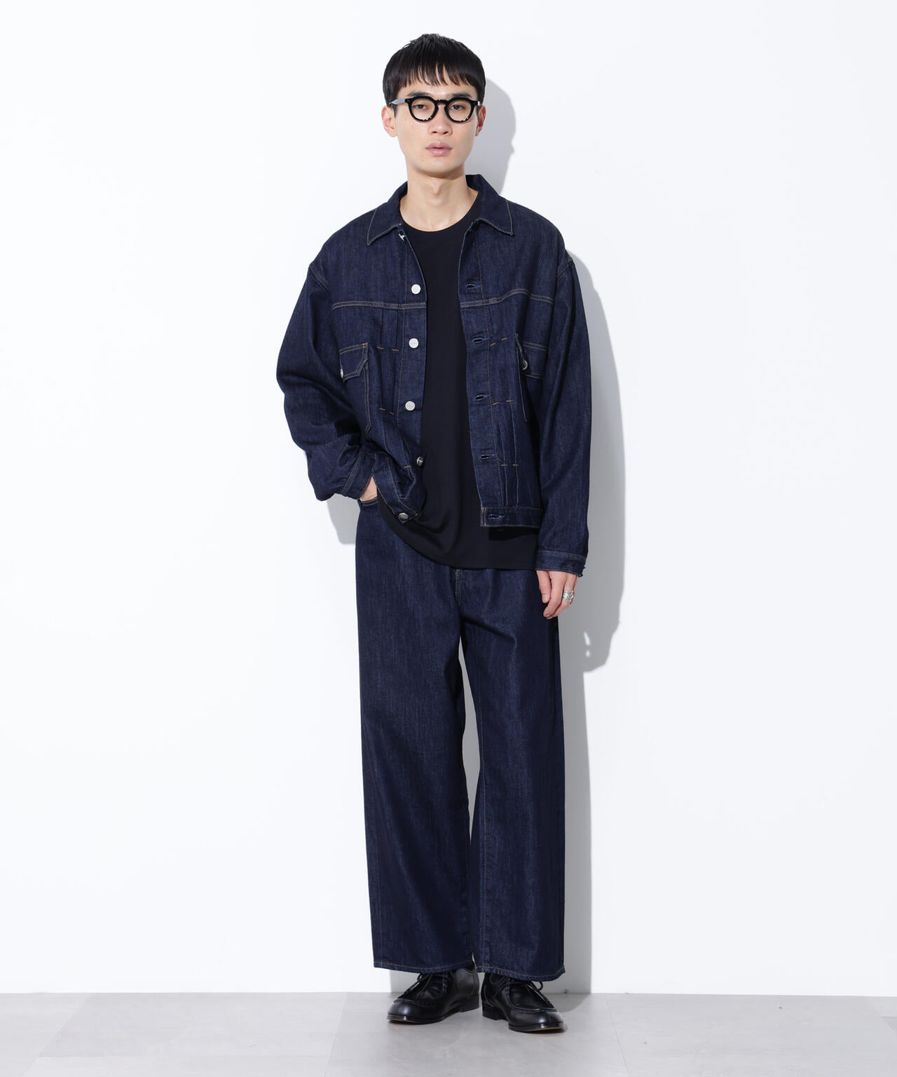 AUTHENコラボ SILKNIZED DENIM ワイドレッグ(セットアップ可)