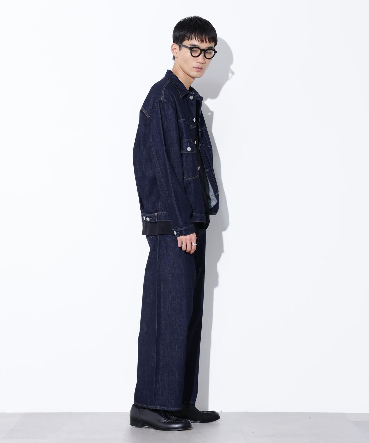 AUTHENコラボ SILKNIZED DENIM ワイドレッグ(セットアップ可)