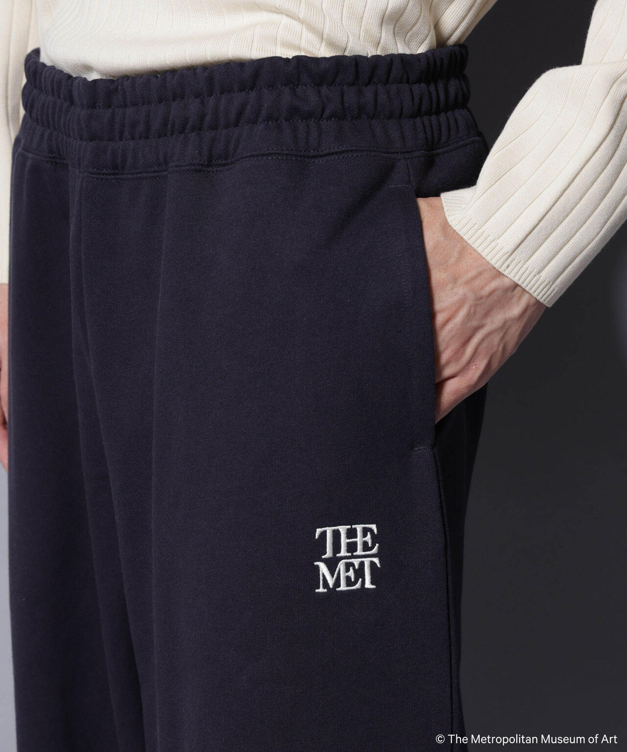 「The Met」ロゴ刺繍 2WAYワイドスウェットパンツ(セットアップ可)