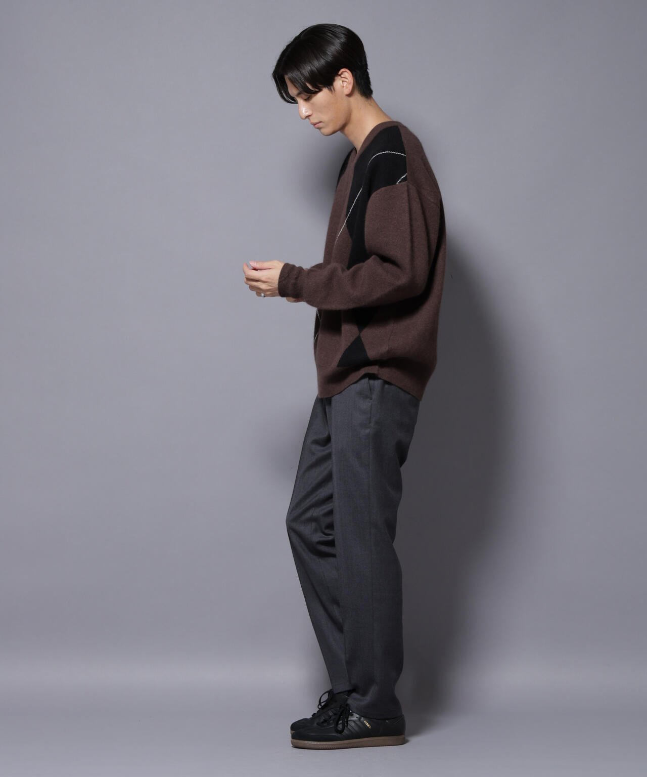 「N TROUSERS PREMIUM」RENU(R)ウール混洗えるサキソニーパンツ(セットアップ可)