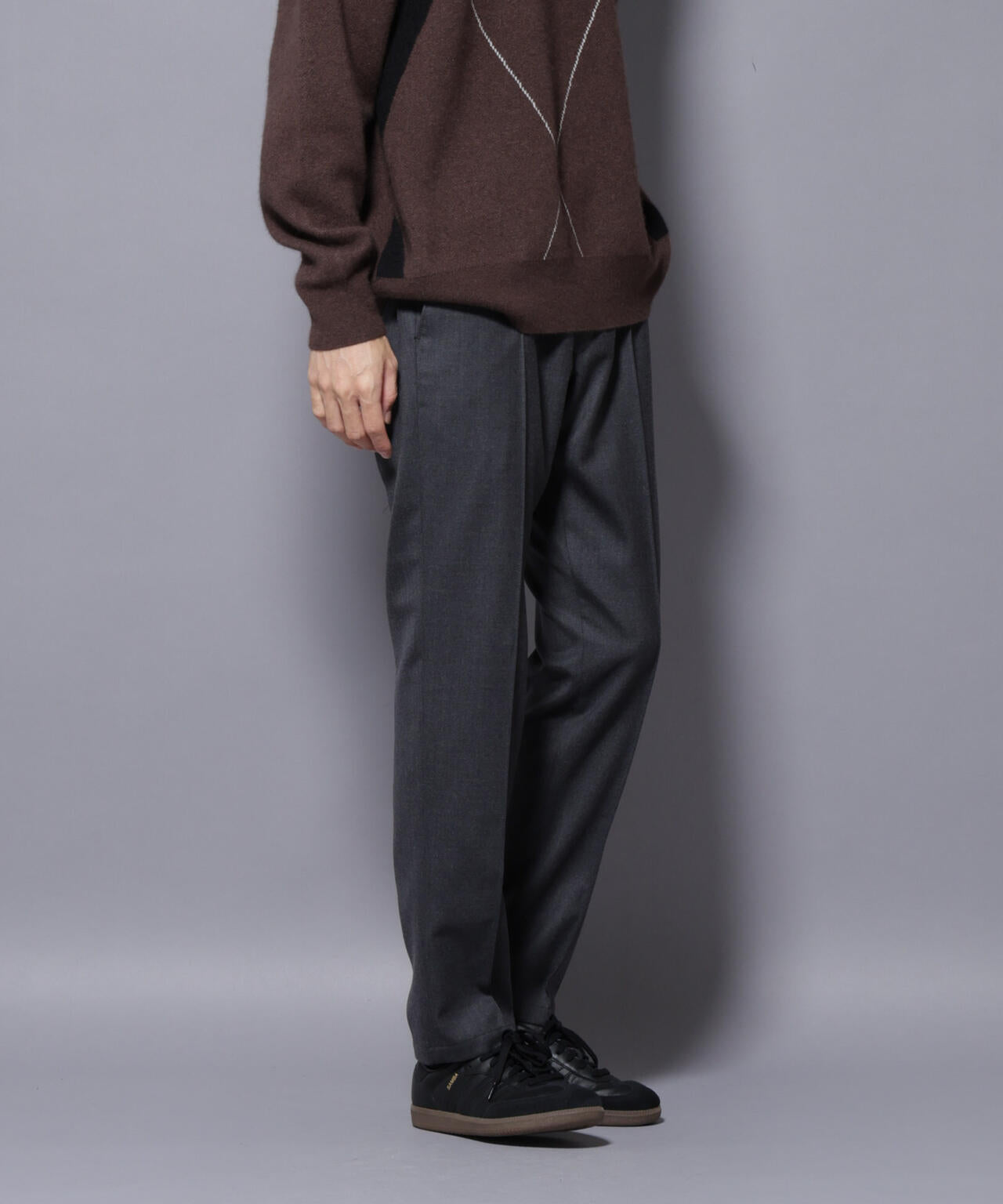 「N TROUSERS PREMIUM」RENU(R)ウール混洗えるサキソニーパンツ(セットアップ可)