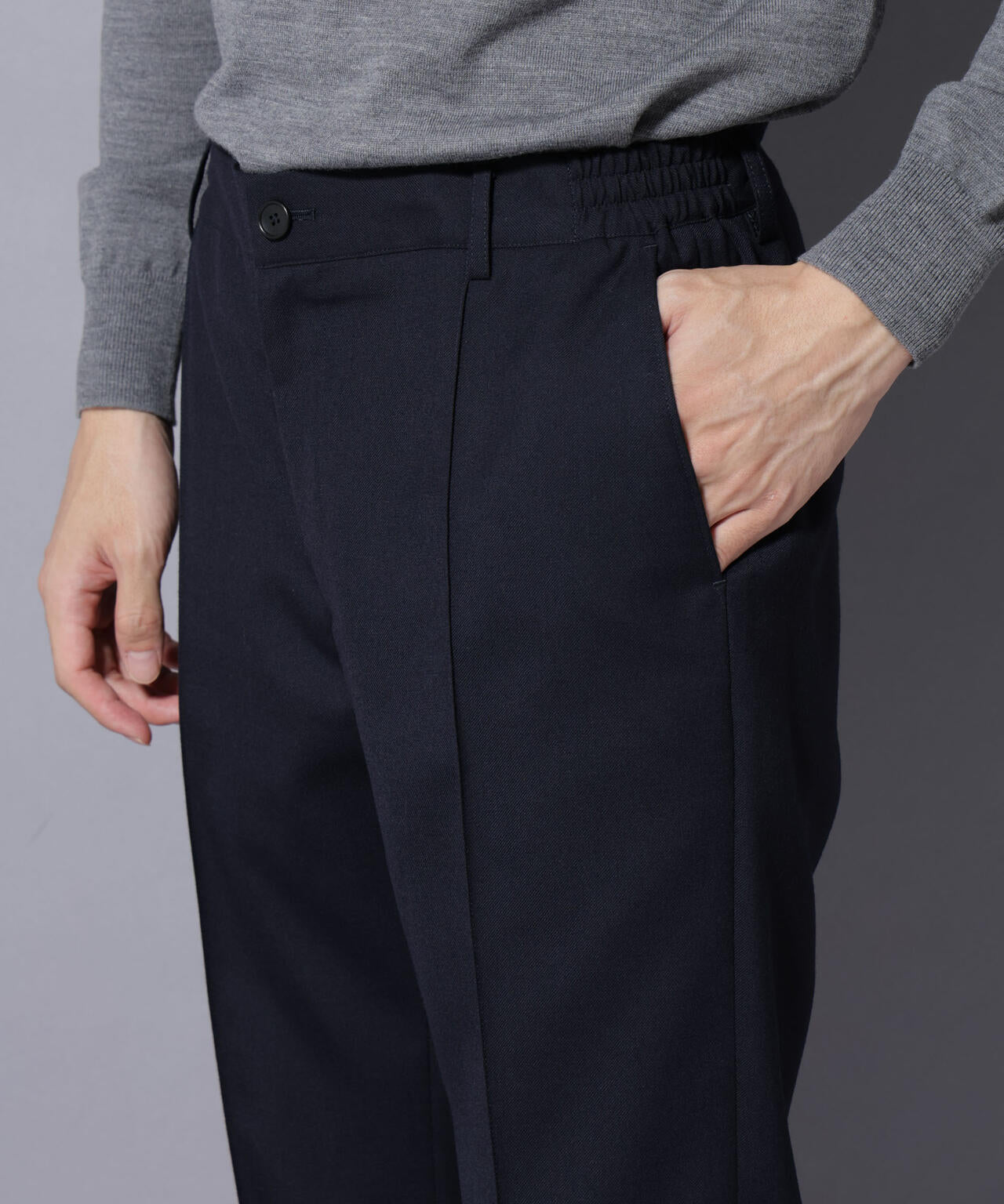「N TROUSERS PREMIUM」RENU(R)ウール混洗えるサキソニーパンツ(セットアップ可)