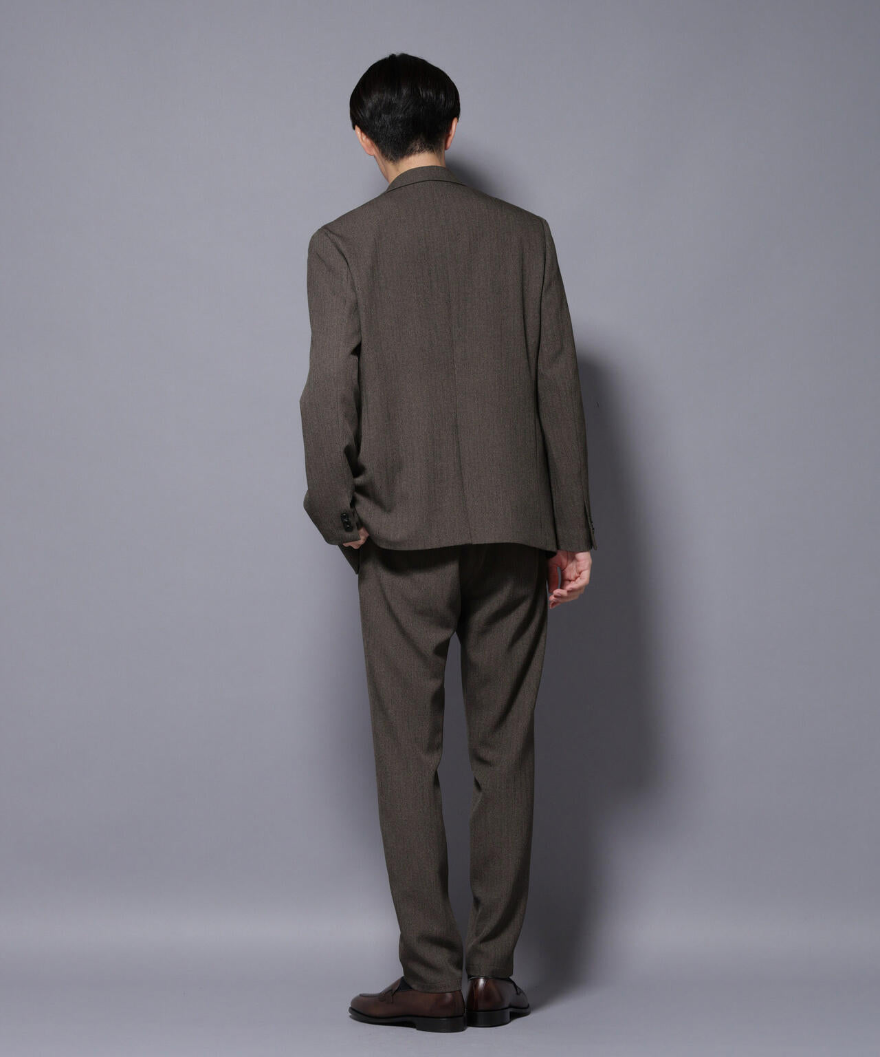 「N TROUSERS BASIC」 洗えるMIXツイードストレッチパンツ(セットアップ可)