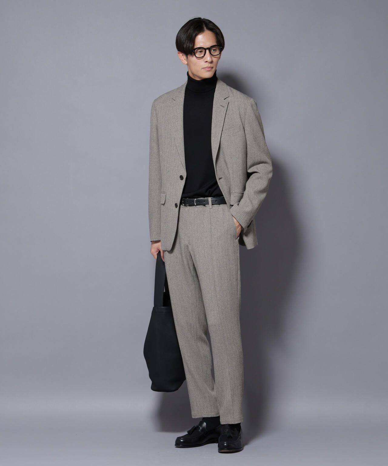 「N TROUSERS BASIC」 洗えるMIXツイードストレッチパンツ(セットアップ可)