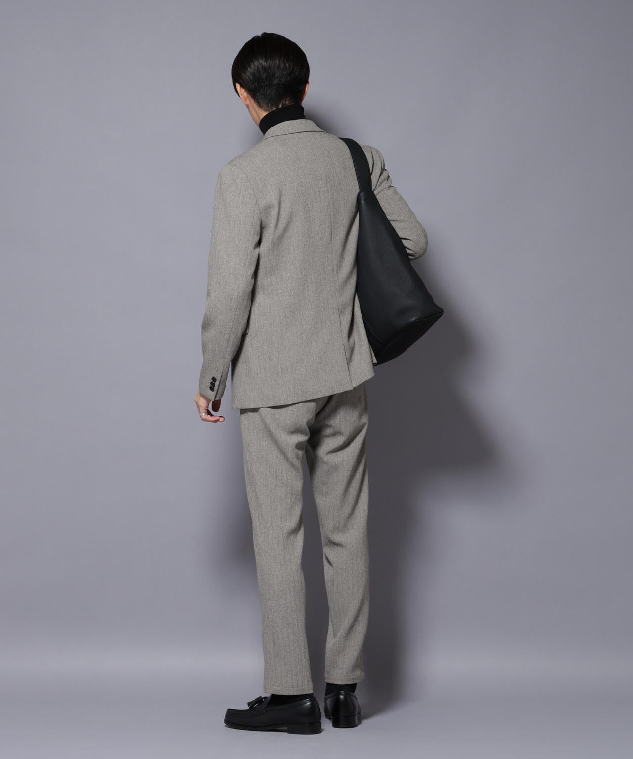 「N TROUSERS BASIC」 洗えるMIXツイードストレッチパンツ(セットアップ可)