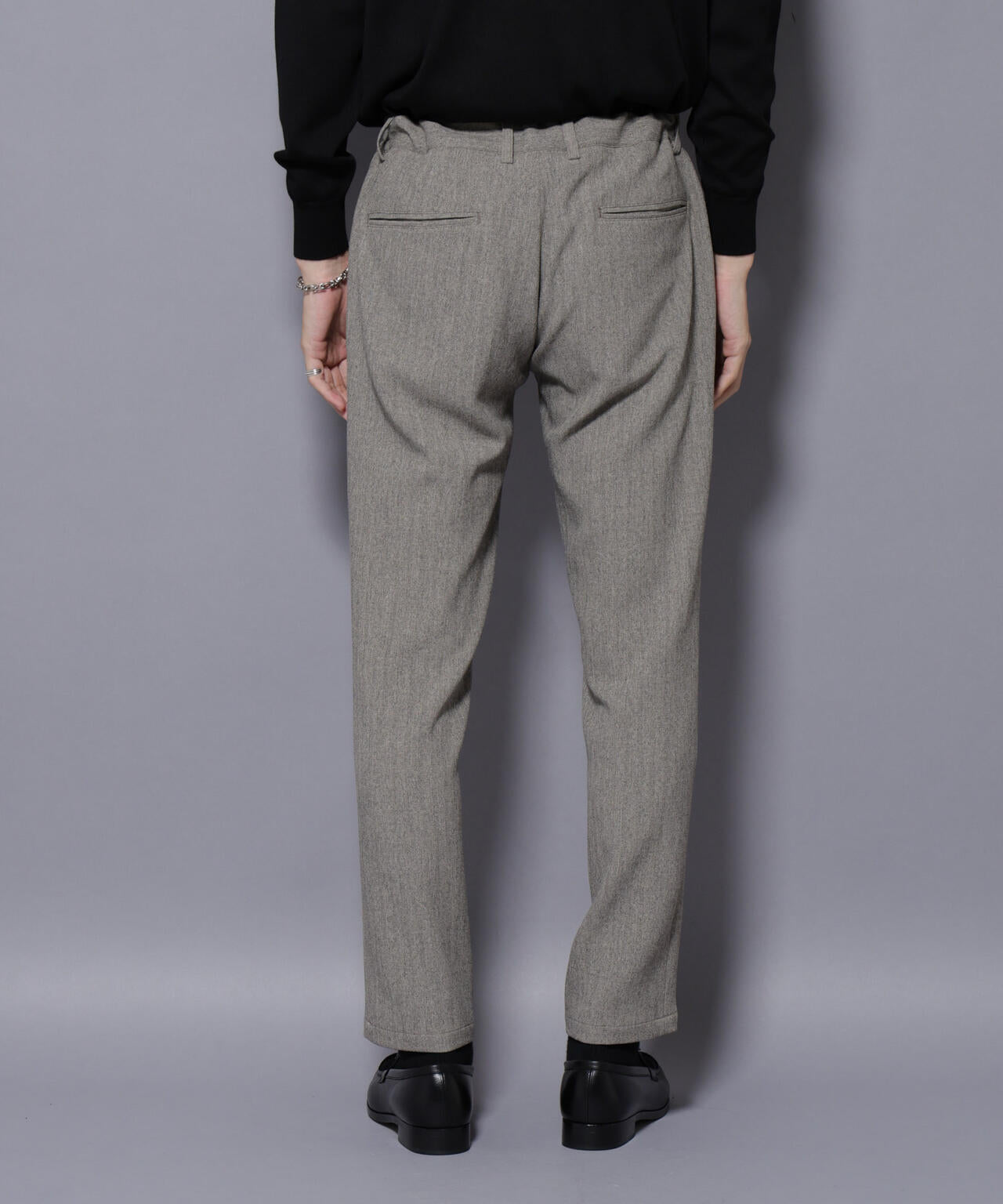 「N TROUSERS BASIC」 洗えるMIXツイードストレッチパンツ(セットアップ可)