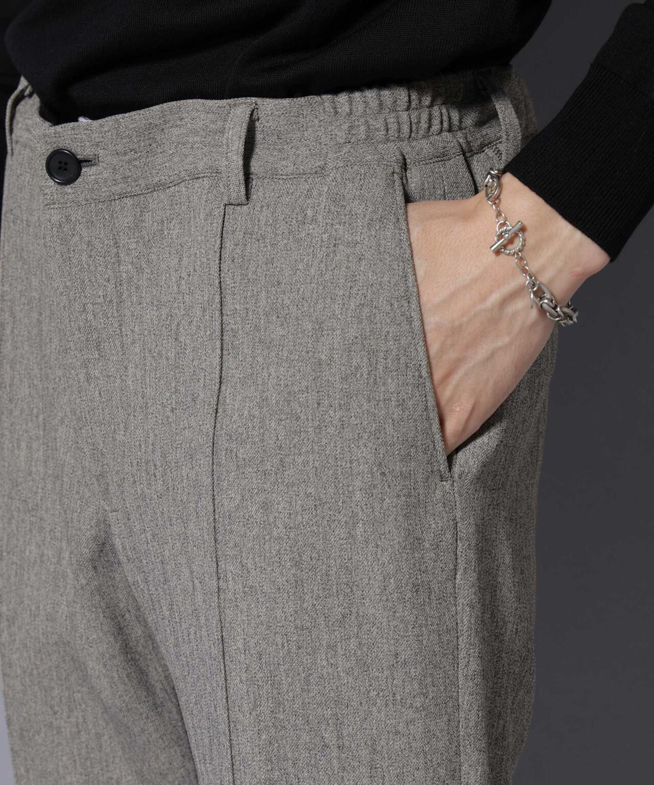 「N TROUSERS BASIC」 洗えるMIXツイードストレッチパンツ(セットアップ可)