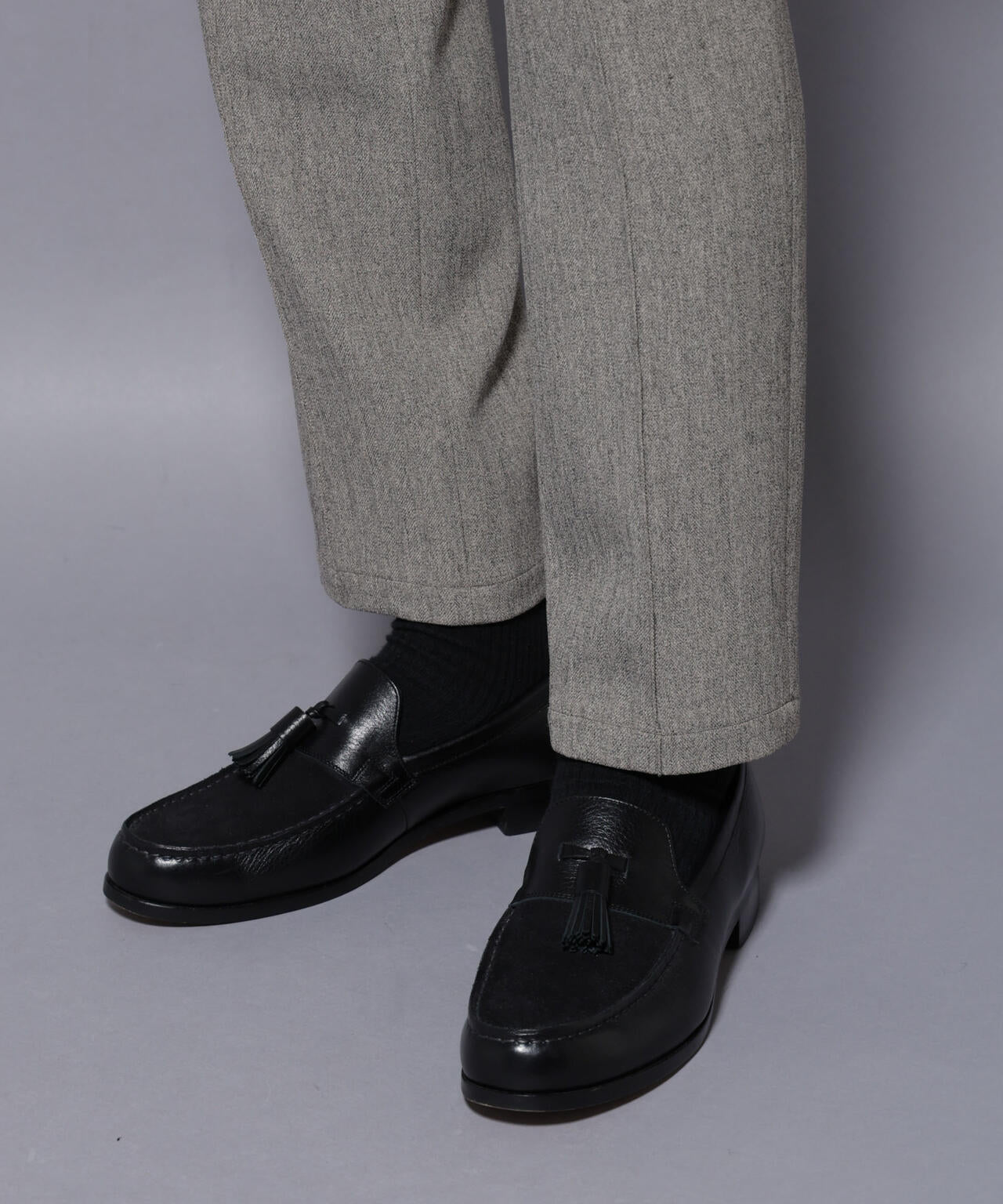 「N TROUSERS BASIC」 洗えるMIXツイードストレッチパンツ(セットアップ可)