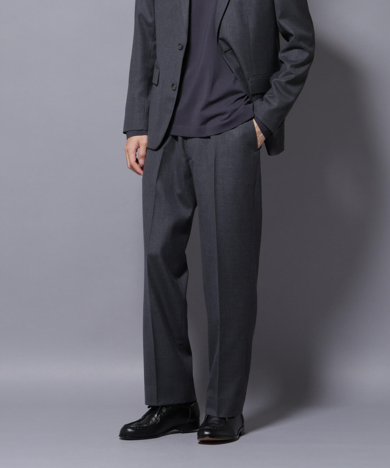 「N TROUSERS PREMIUM」RENU(R)洗えるサキソニーストレートパンツ