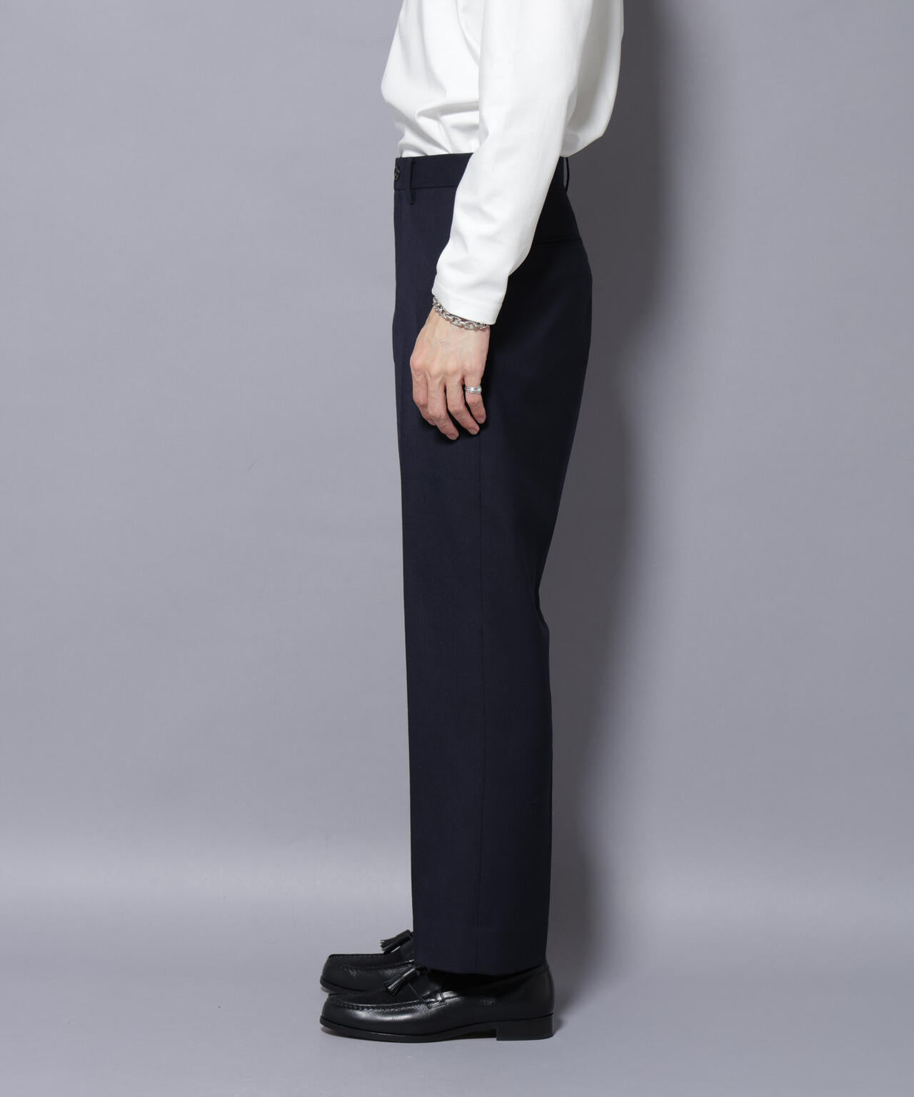 「N TROUSERS PREMIUM」RENU(R)洗えるサキソニーストレートパンツ