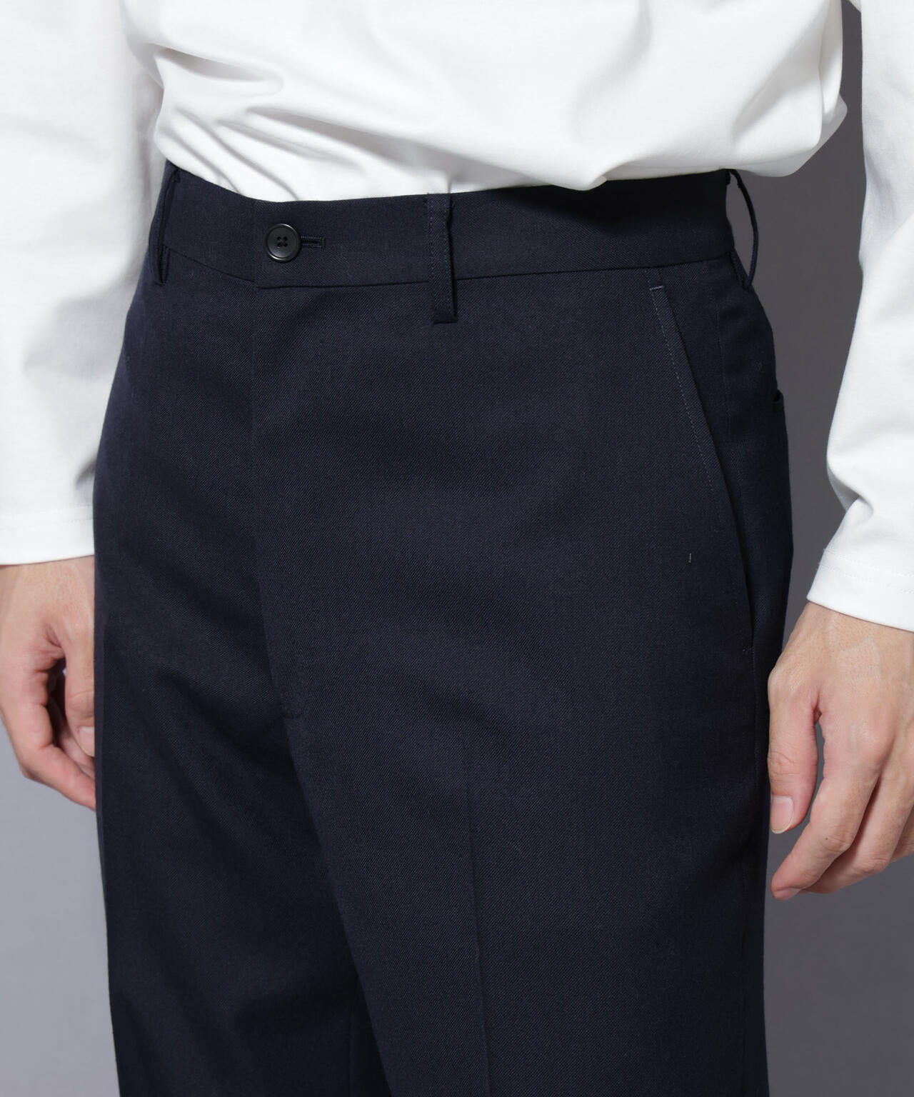 「N TROUSERS PREMIUM」RENU(R)洗えるサキソニーストレートパンツ