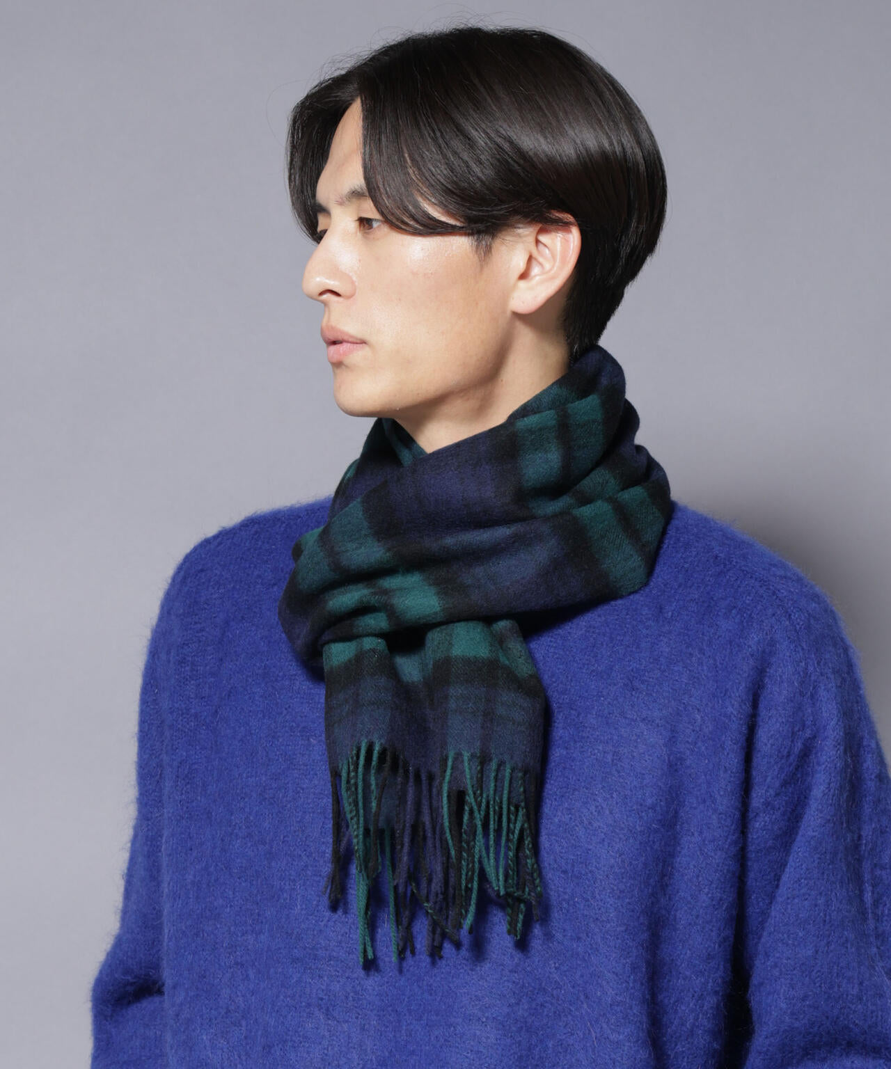 ソフトカシミヤブレンドチェックマフラー