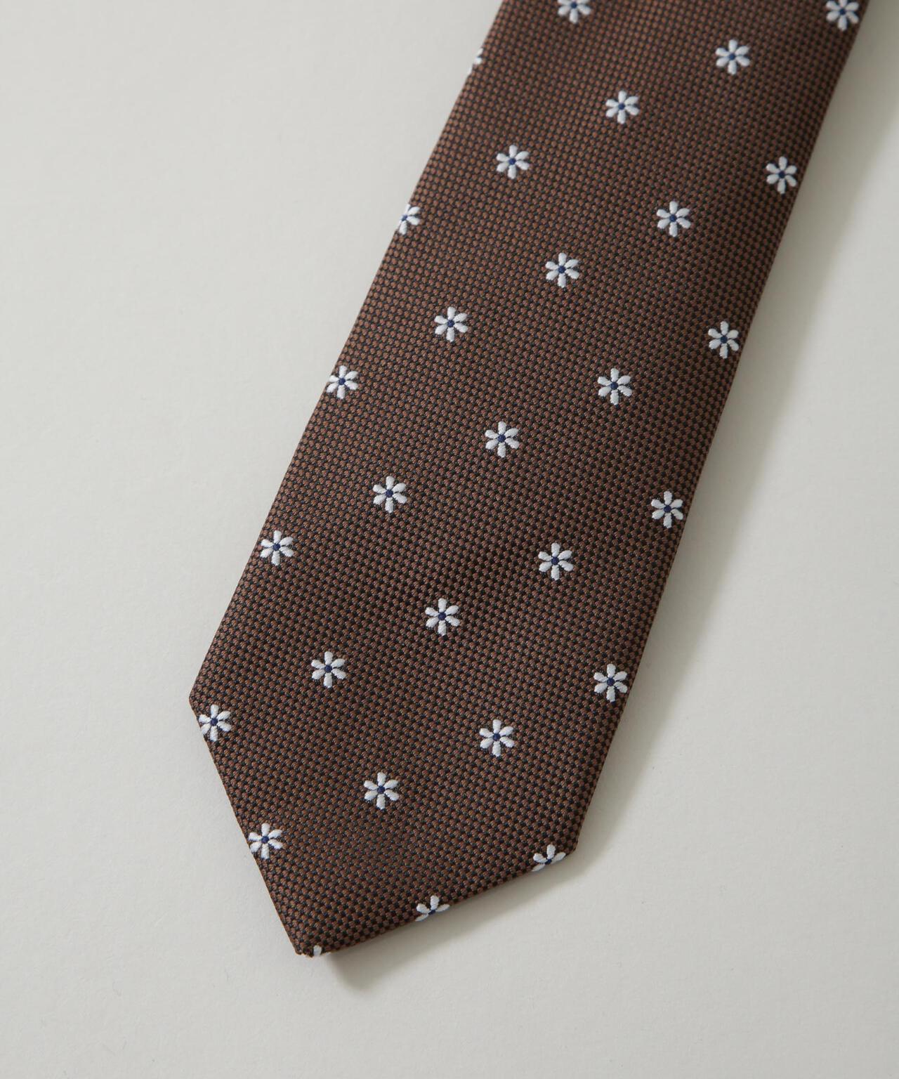 京都西陣ウォッシャブルフラワーモチーフネクタイ