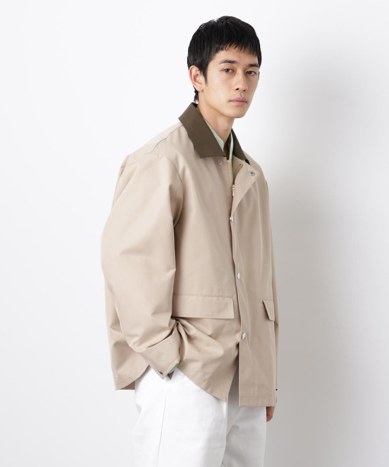 オーバージャケット「WARP PRINT」ライニング/撥水