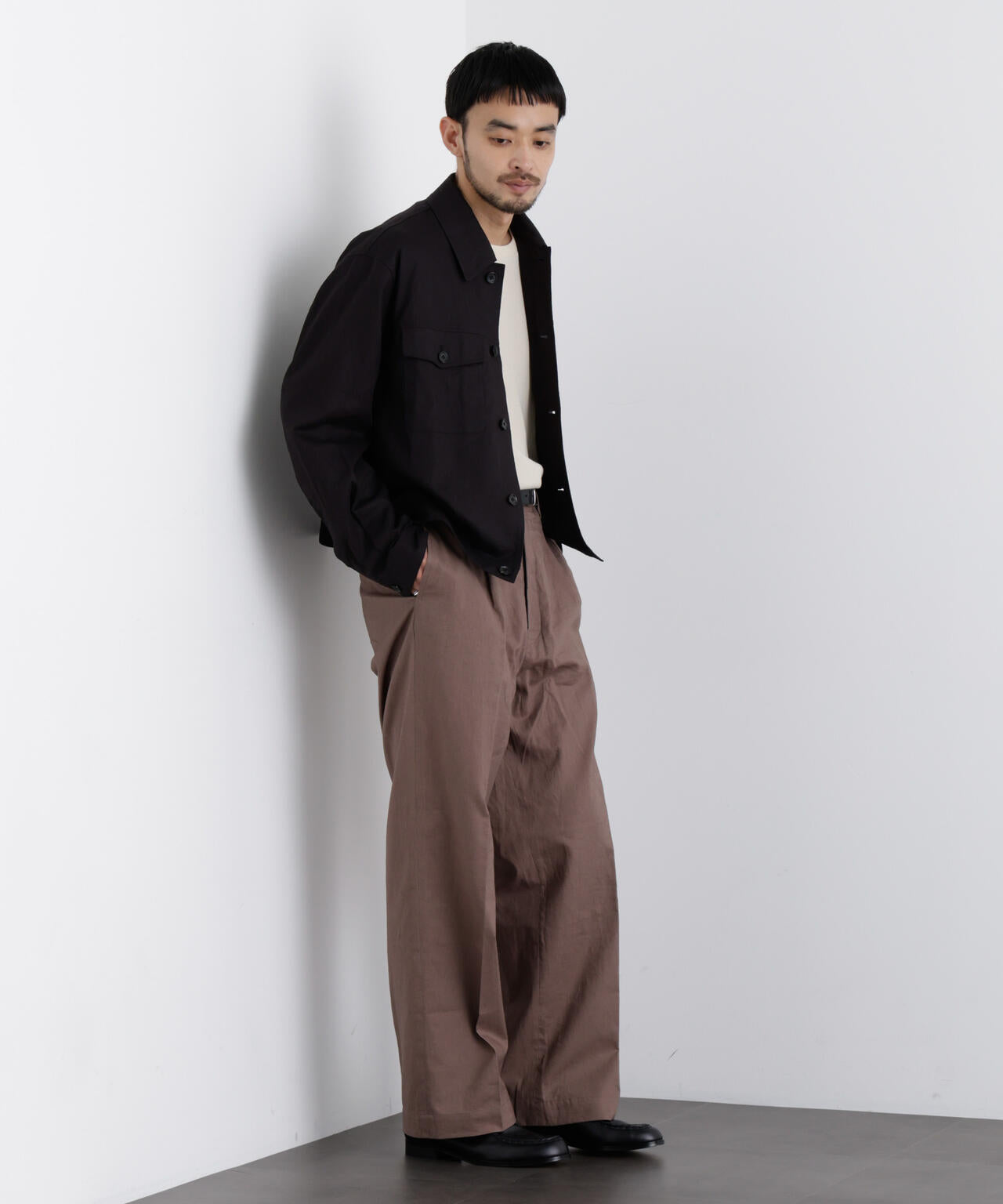 「FRENCH LINEN」リネンコットンシャツブルゾン