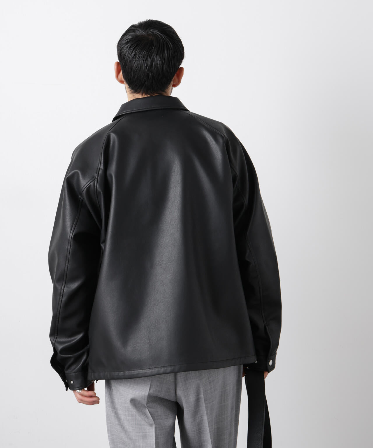 フェイクレザーリラックスコーチジャケット