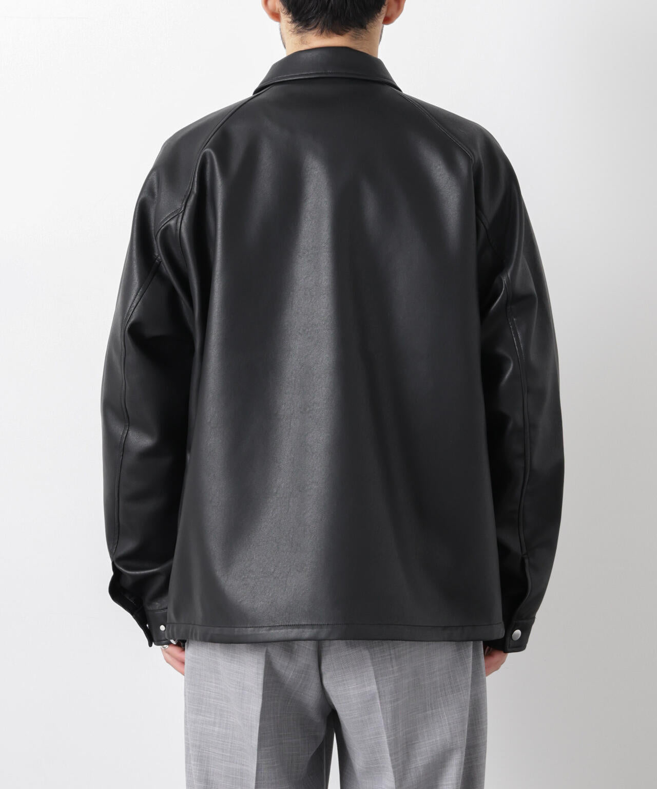 フェイクレザーリラックスコーチジャケット