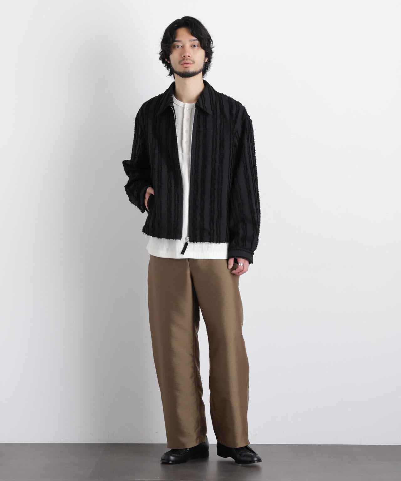 「ASSEMBLANC」カットレースフリンジブルゾン