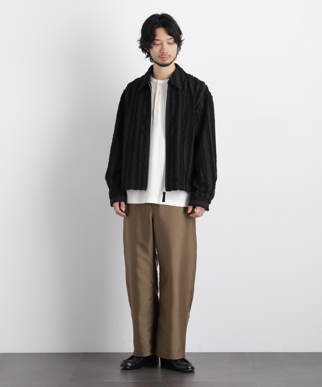 「ASSEMBLANC」カットレースフリンジブルゾン