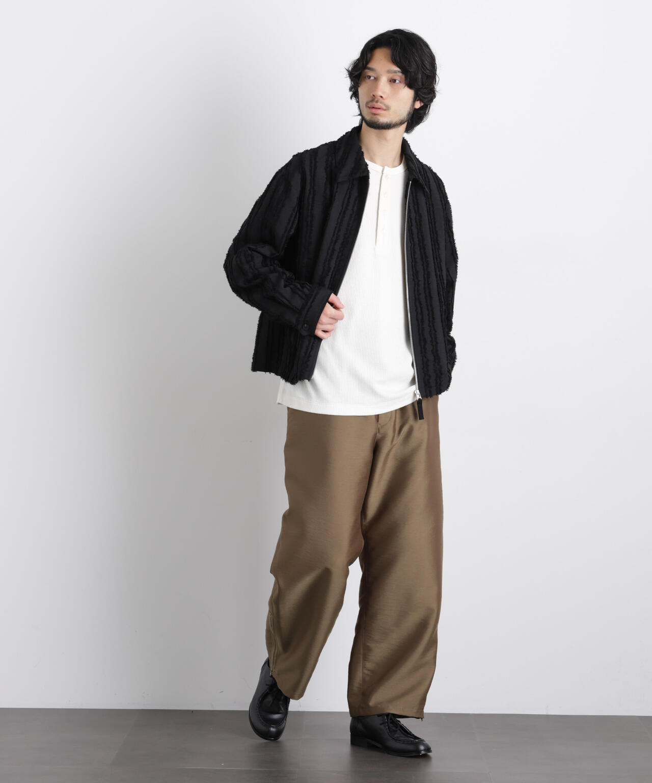 「ASSEMBLANC」カットレースフリンジブルゾン