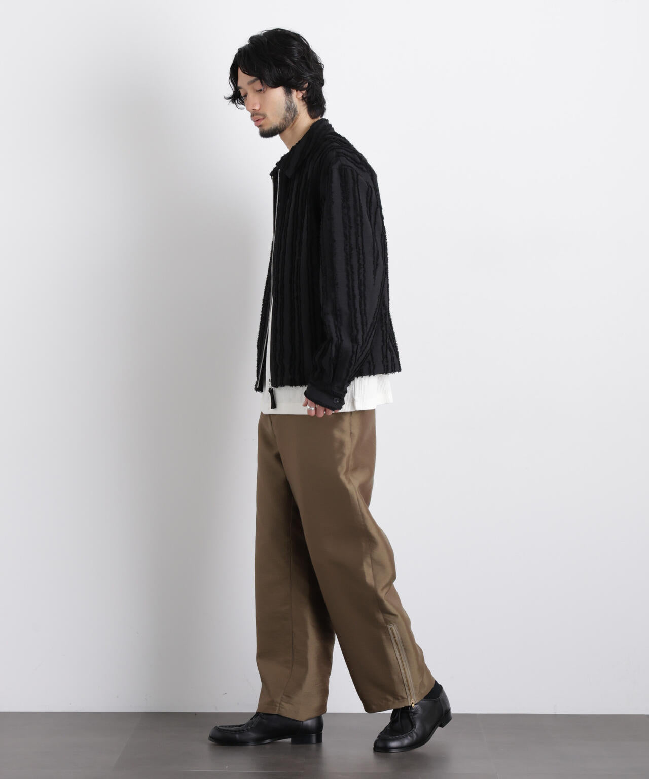 「ASSEMBLANC」カットレースフリンジブルゾン