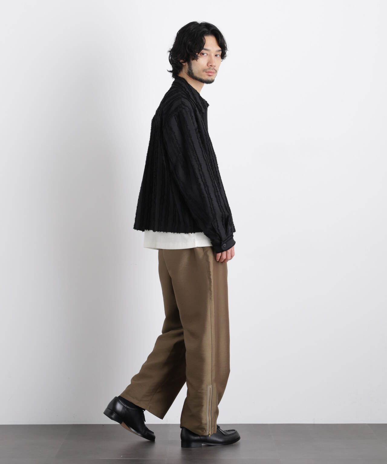「ASSEMBLANC」カットレースフリンジブルゾン