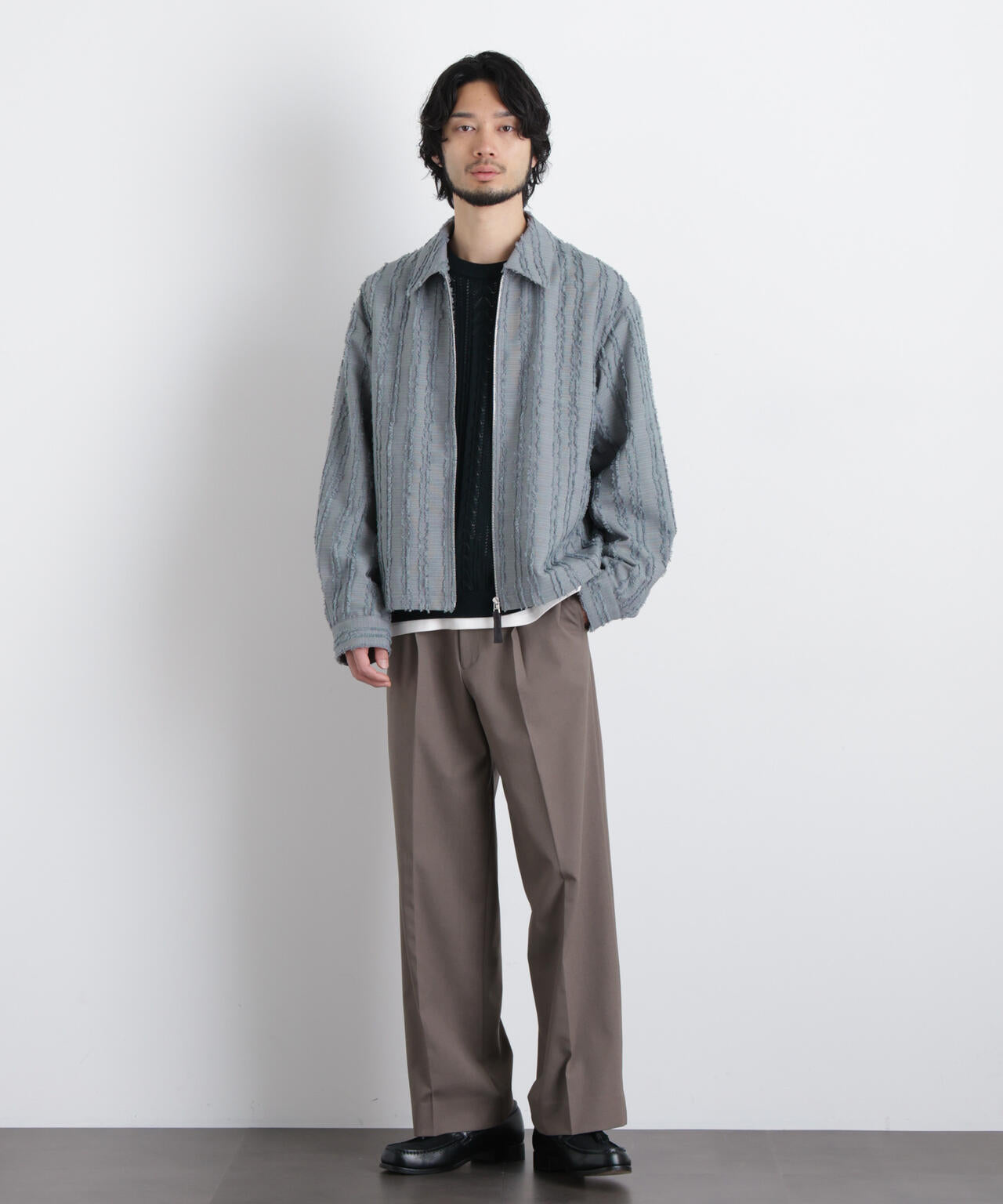 「ASSEMBLANC」カットレースフリンジブルゾン