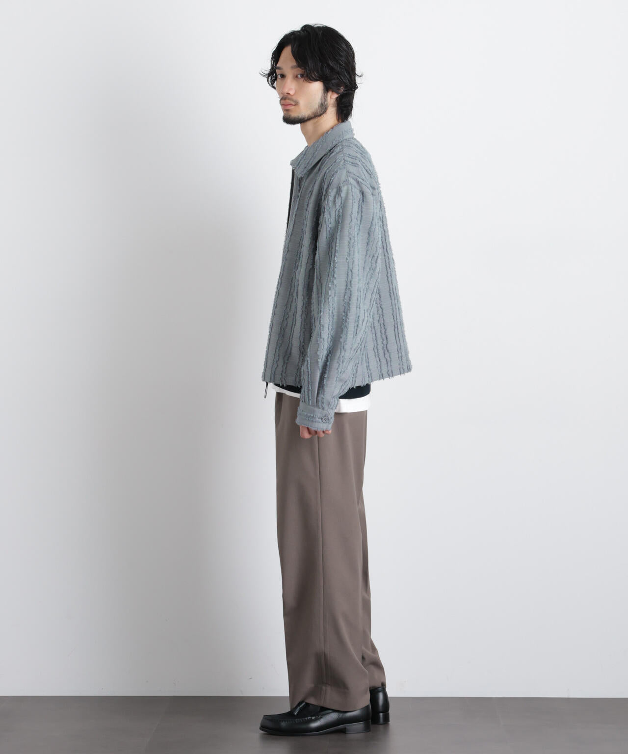 「ASSEMBLANC」カットレースフリンジブルゾン