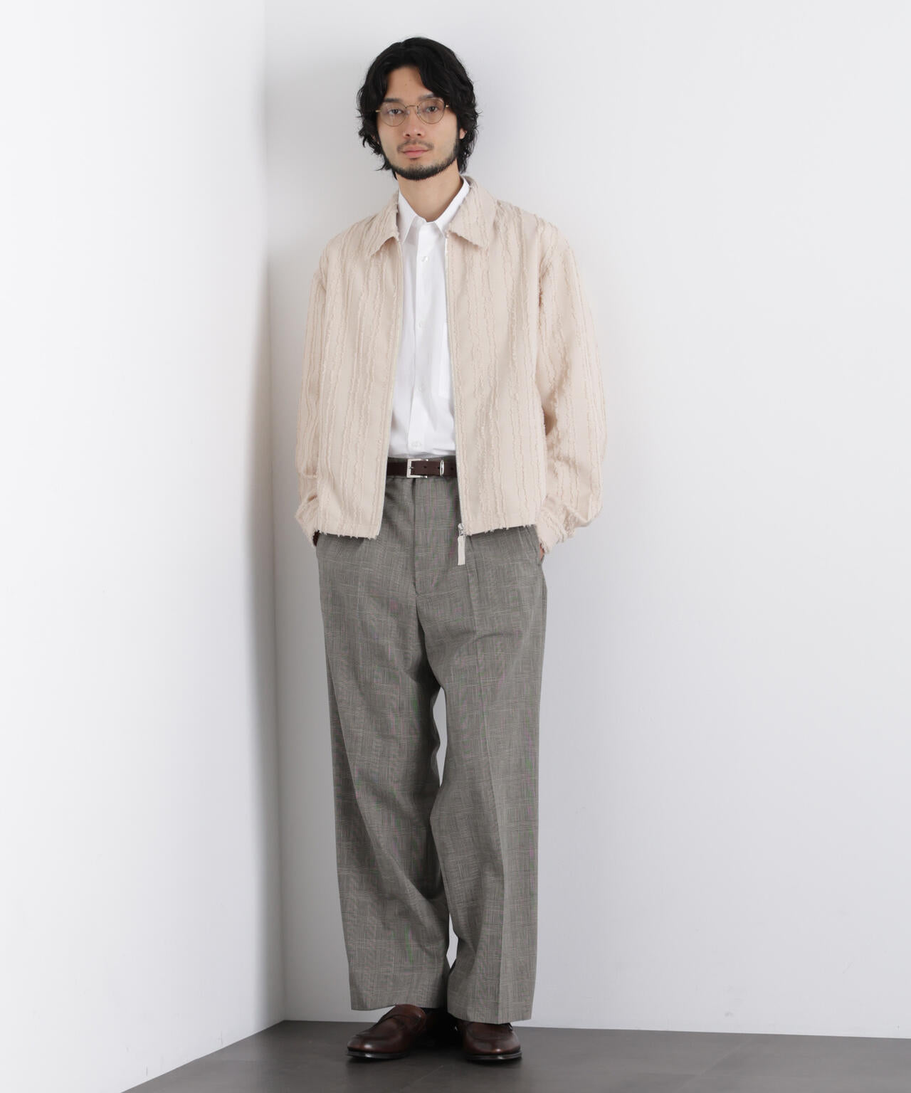 「ASSEMBLANC」カットレースフリンジブルゾン
