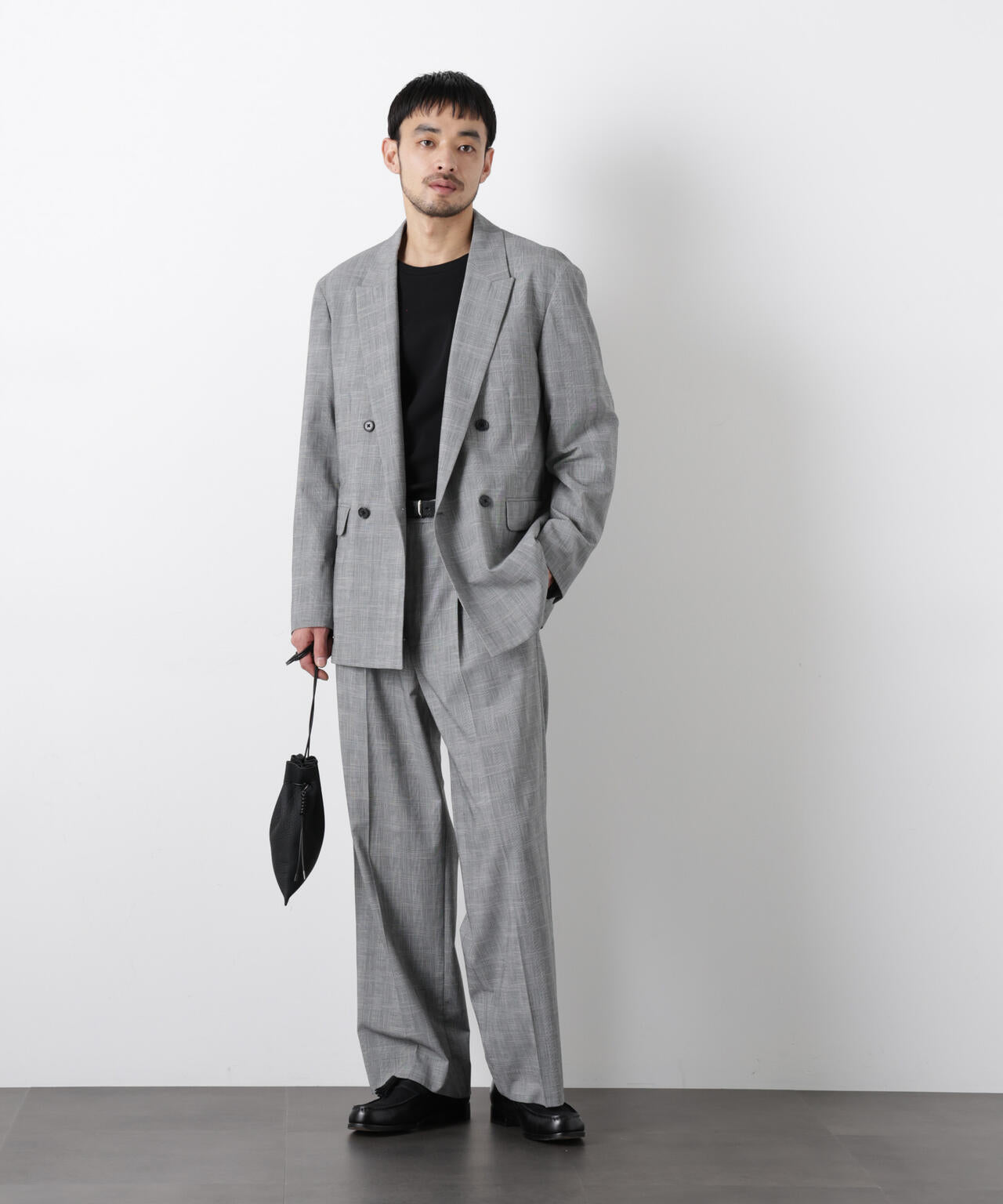 グレンチェックダブルブレストジャケット(セットアップ可)