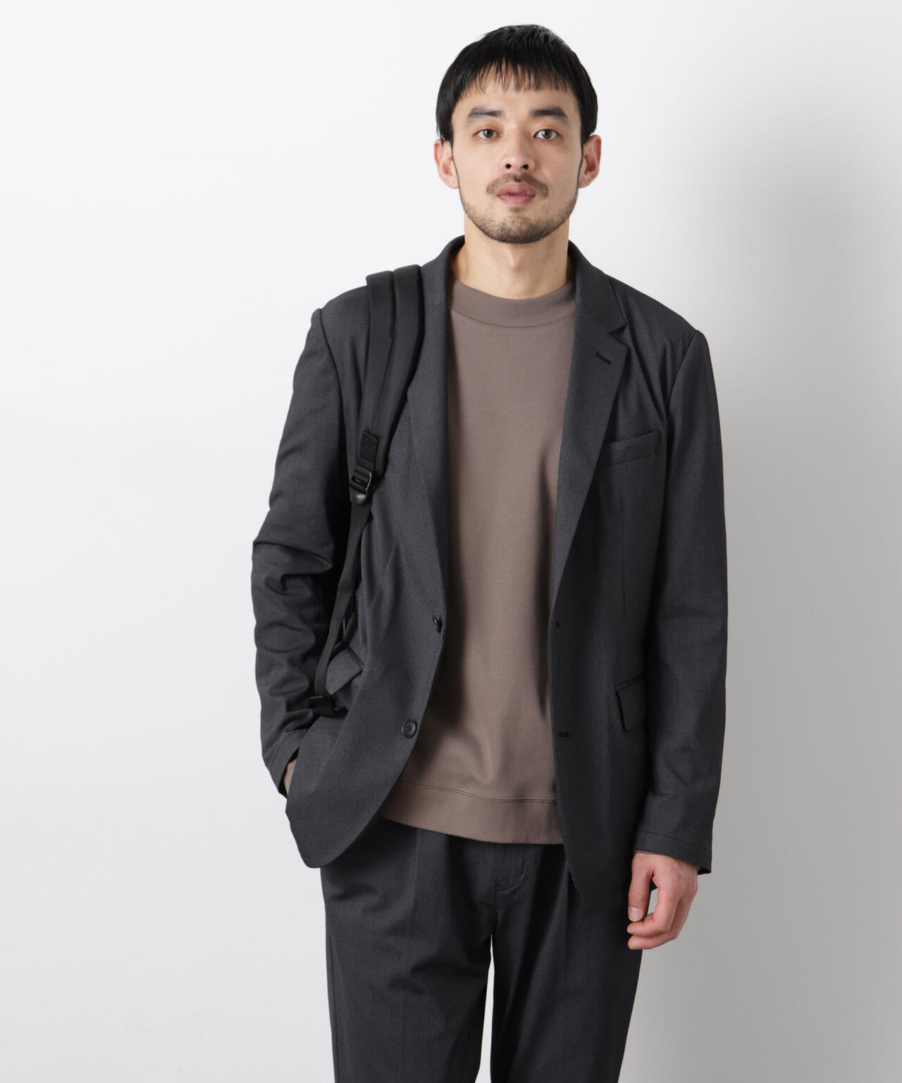 【大人気セットアップ】「Damerino」 軽量ジャージーデニムライクストレッチセットアップ