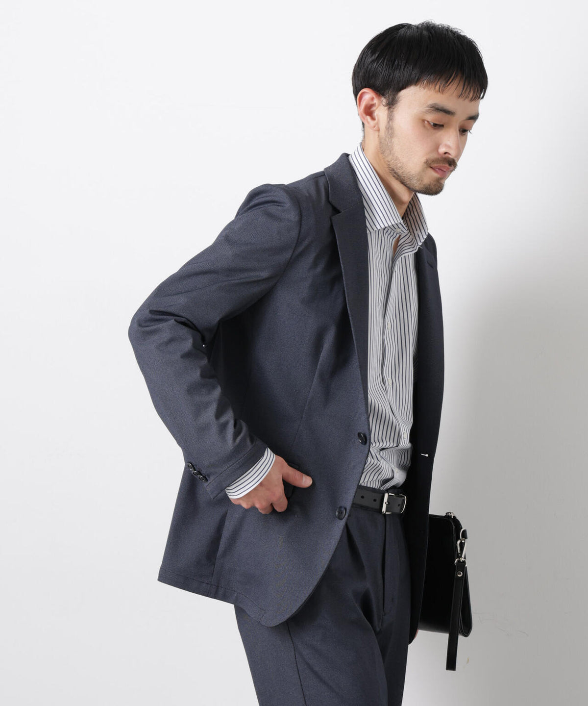 【大人気セットアップ】「Damerino」 軽量ジャージーデニムライクストレッチセットアップ