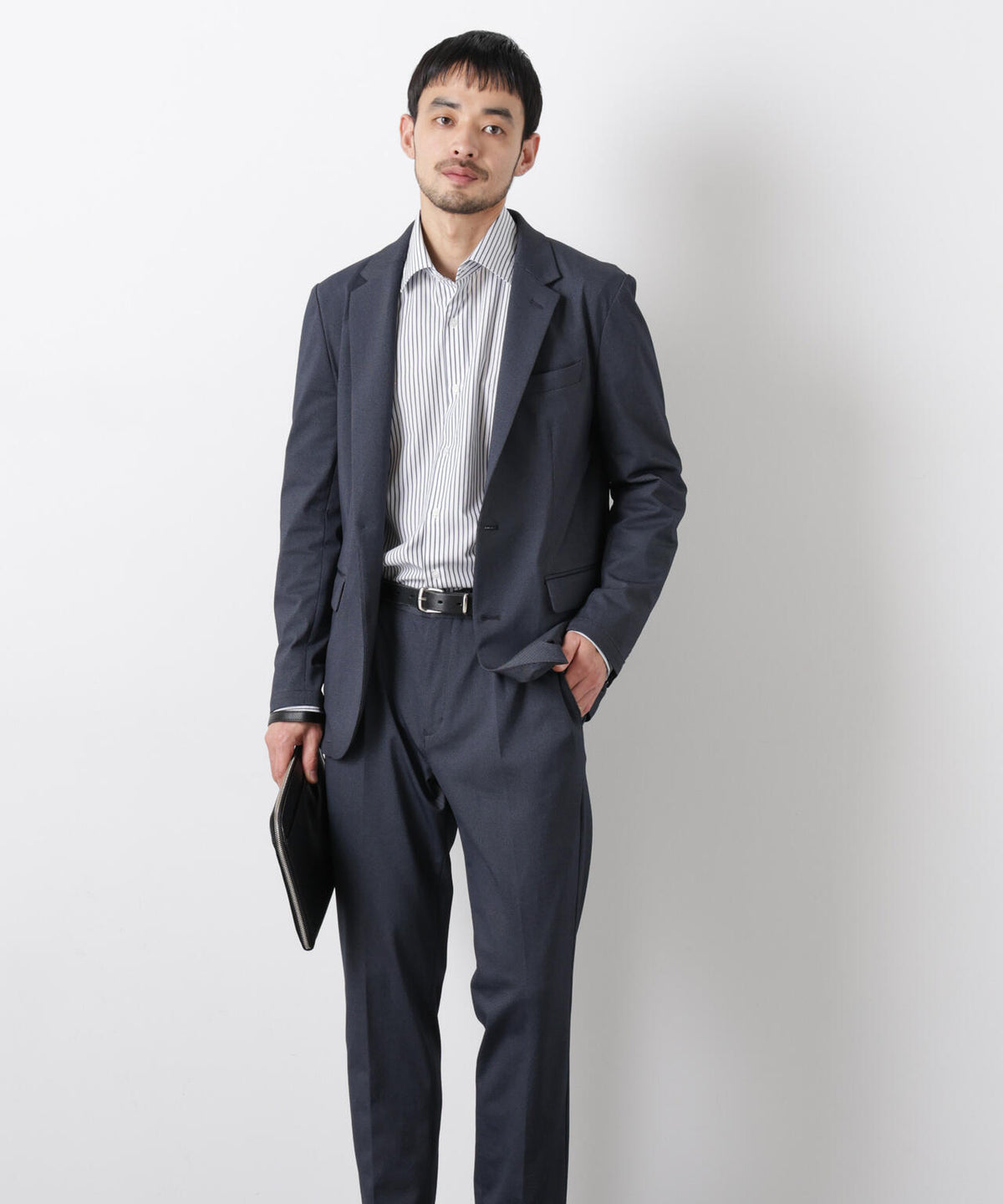 【大人気セットアップ】「Damerino」 軽量ジャージーデニムライクストレッチセットアップ