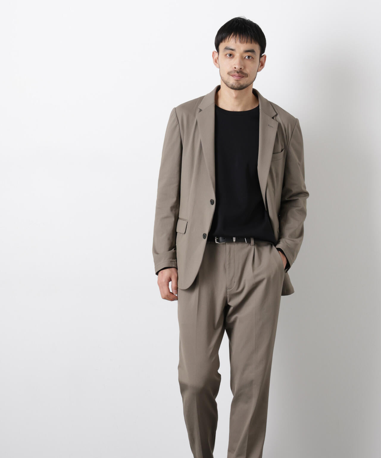 【大人気セットアップ】「Damerino」 軽量ジャージーデニムライクストレッチセットアップ