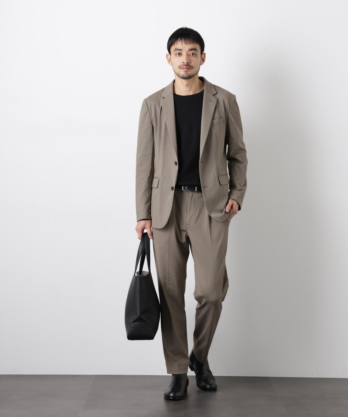 【大人気セットアップ】「Damerino」 軽量ジャージーデニムライクストレッチセットアップ