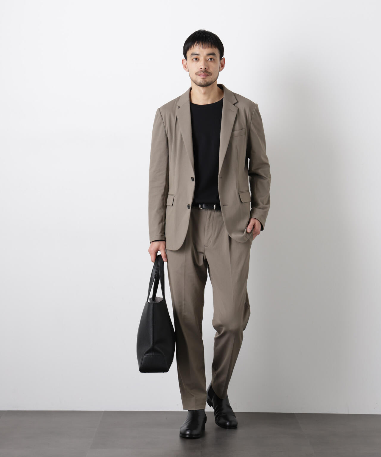 【大人気セットアップ】「Damerino」 軽量ジャージーデニムライクストレッチセットアップ