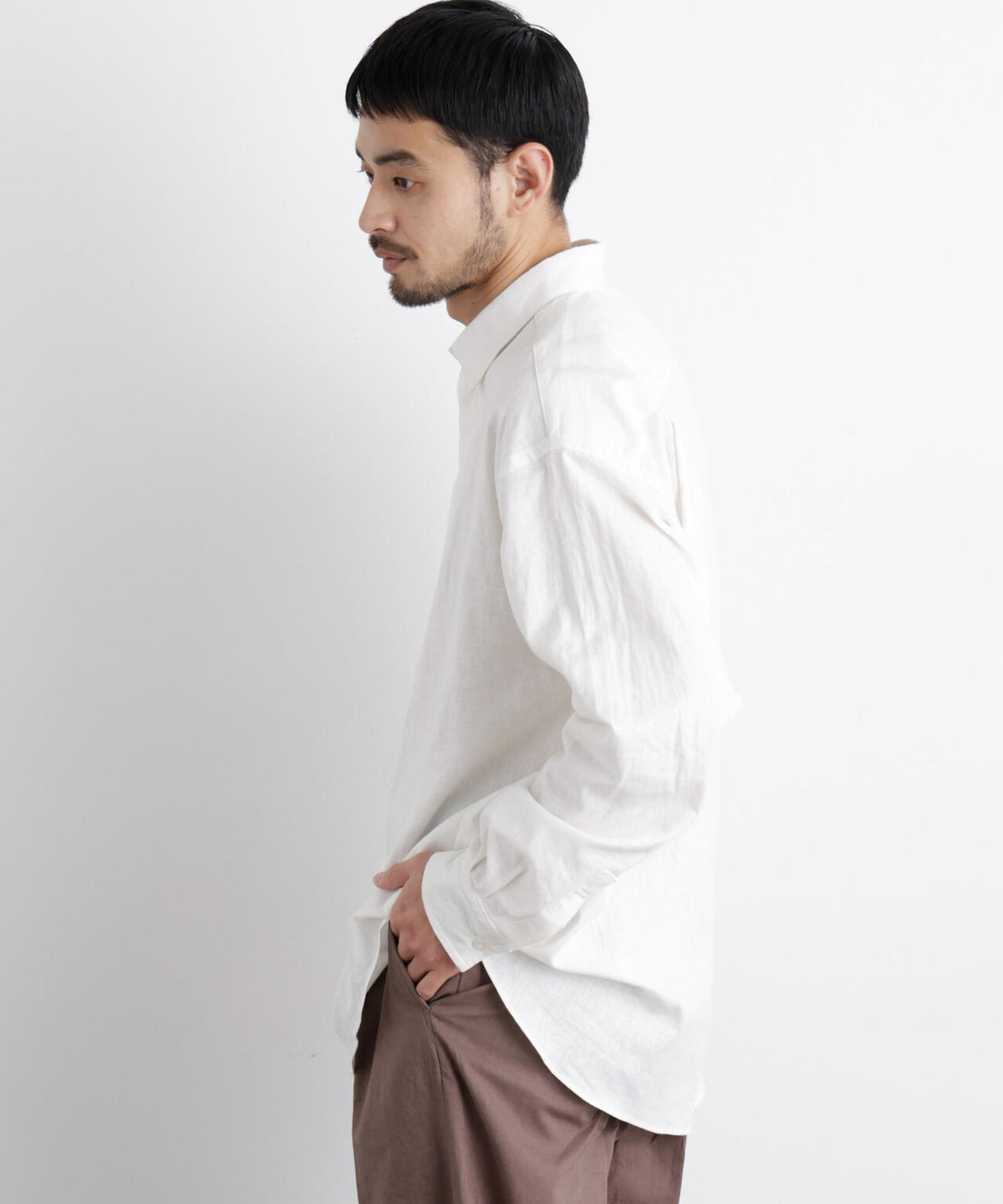 「FRENCH LINEN」リネンコットンレギュラーシャツ