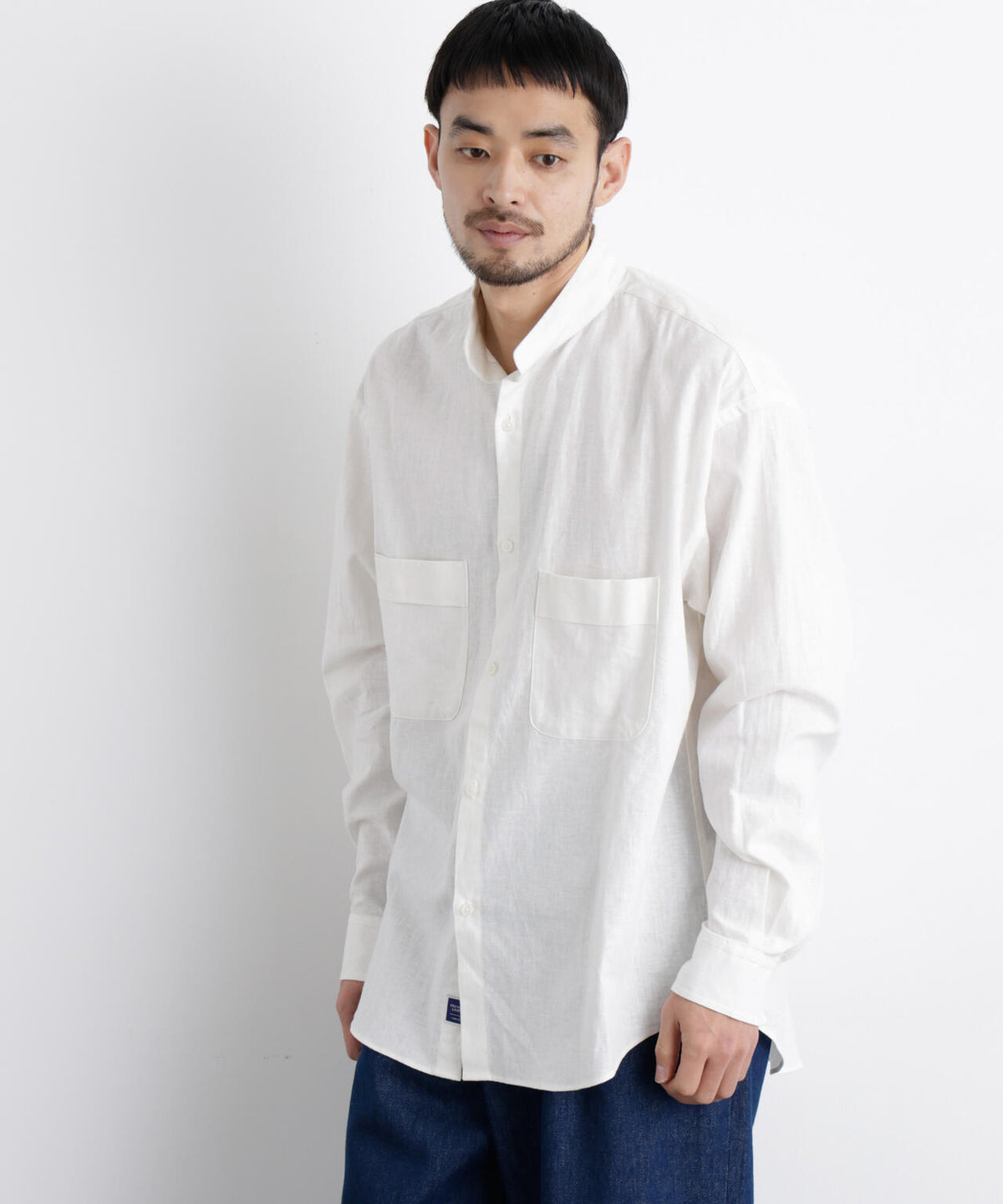 「FRENCH LINEN」リネンコットンスタンドシャツ