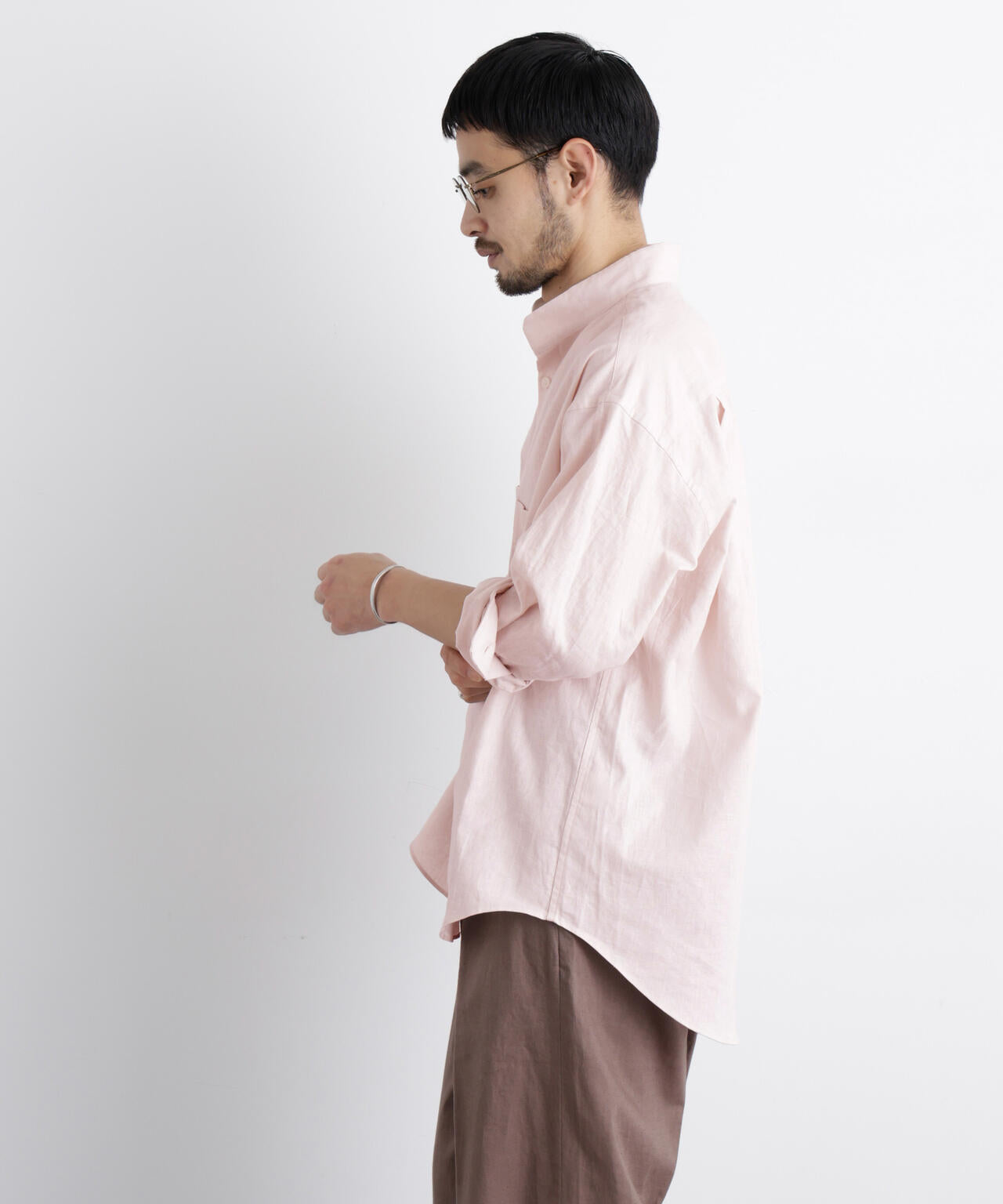 「FRENCH LINEN」リネンコットンスタンドシャツ