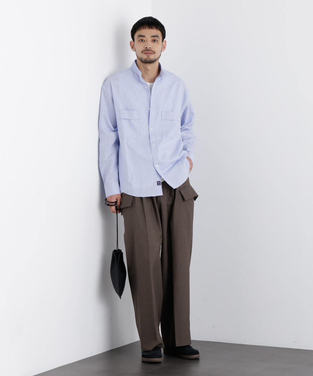 「FRENCH LINEN」リネンコットンスタンドシャツ