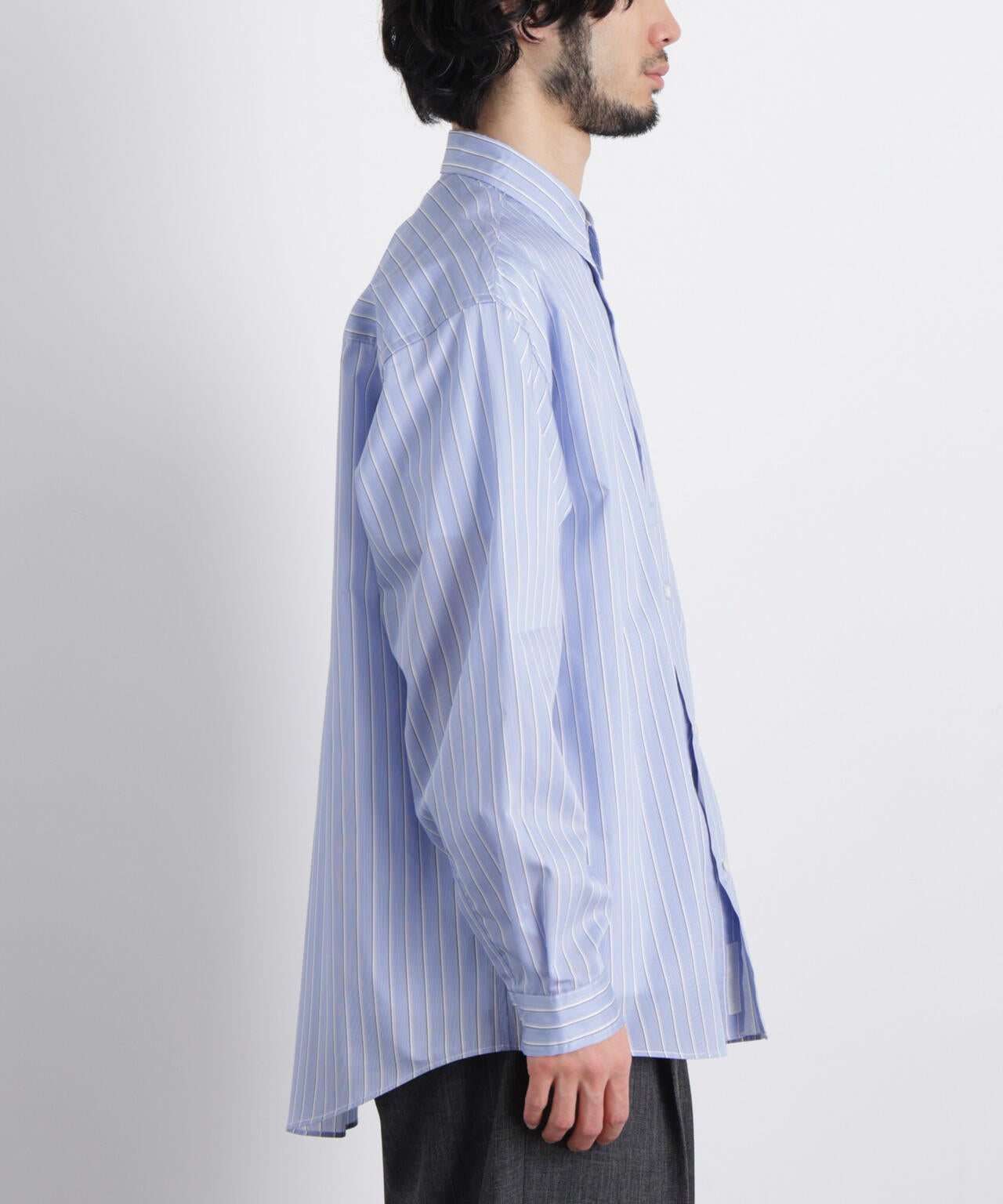 「OtoNANO」大人のワイドシャツレギュラーカラーストライプ長袖