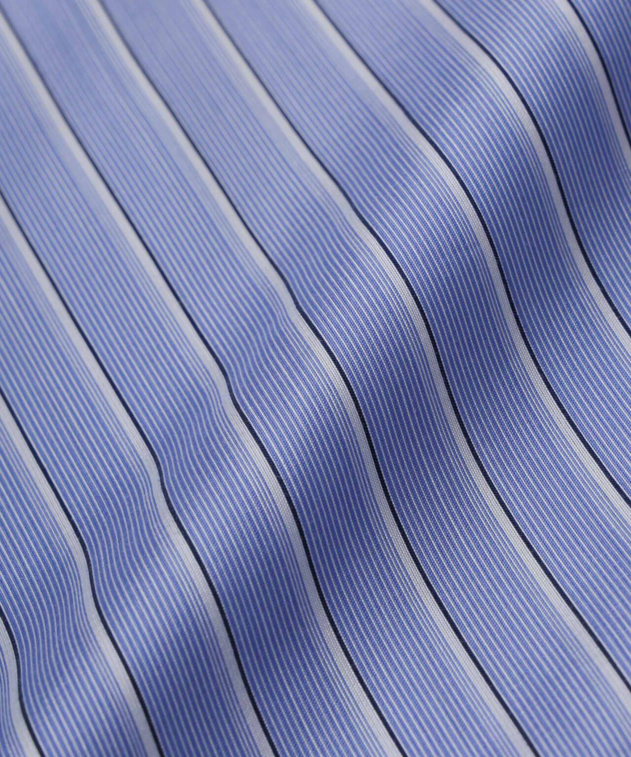 「OtoNANO」大人のワイドシャツバンドカラー ストライプ長袖