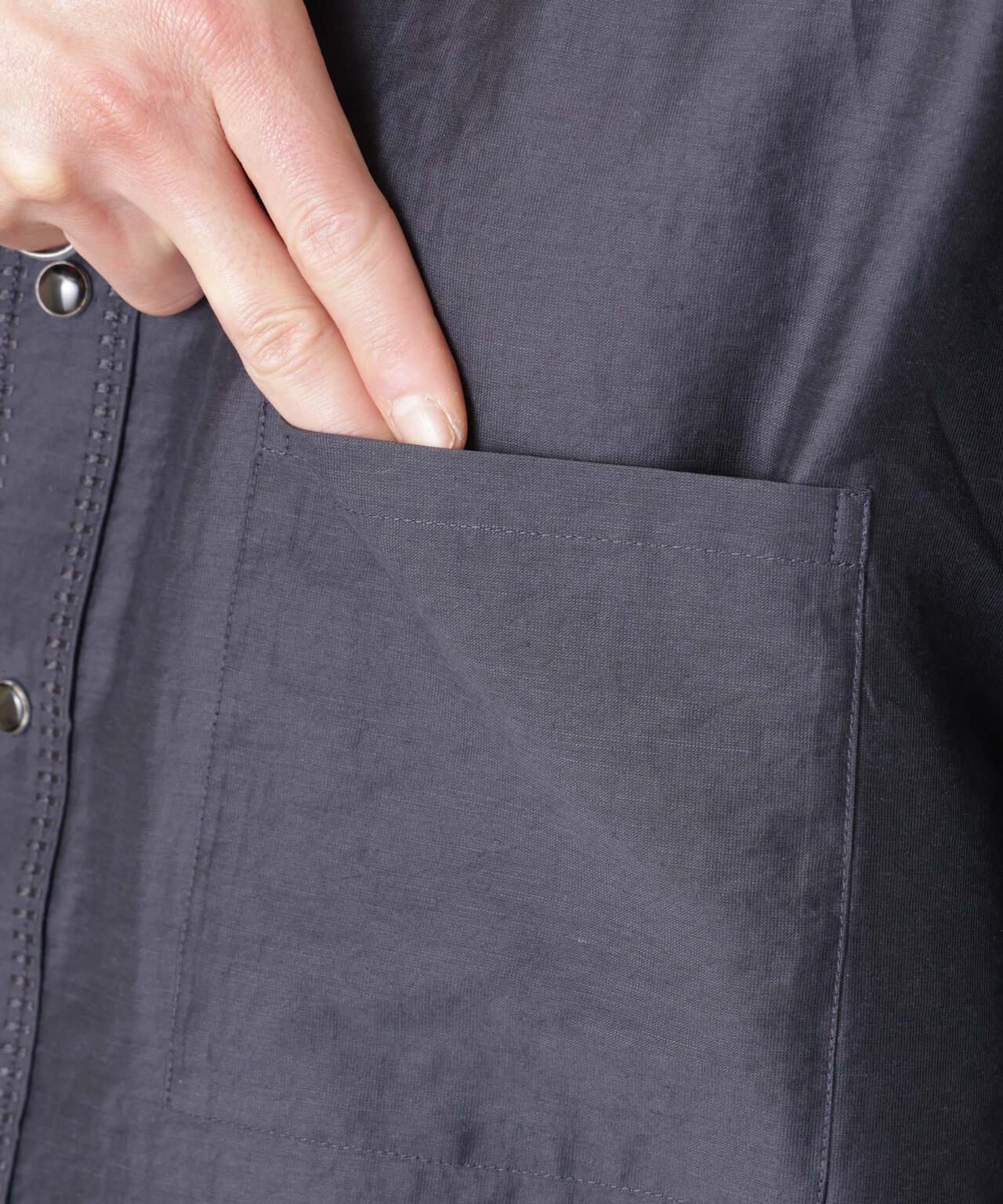 エンブロイダリーシルキーシャツ