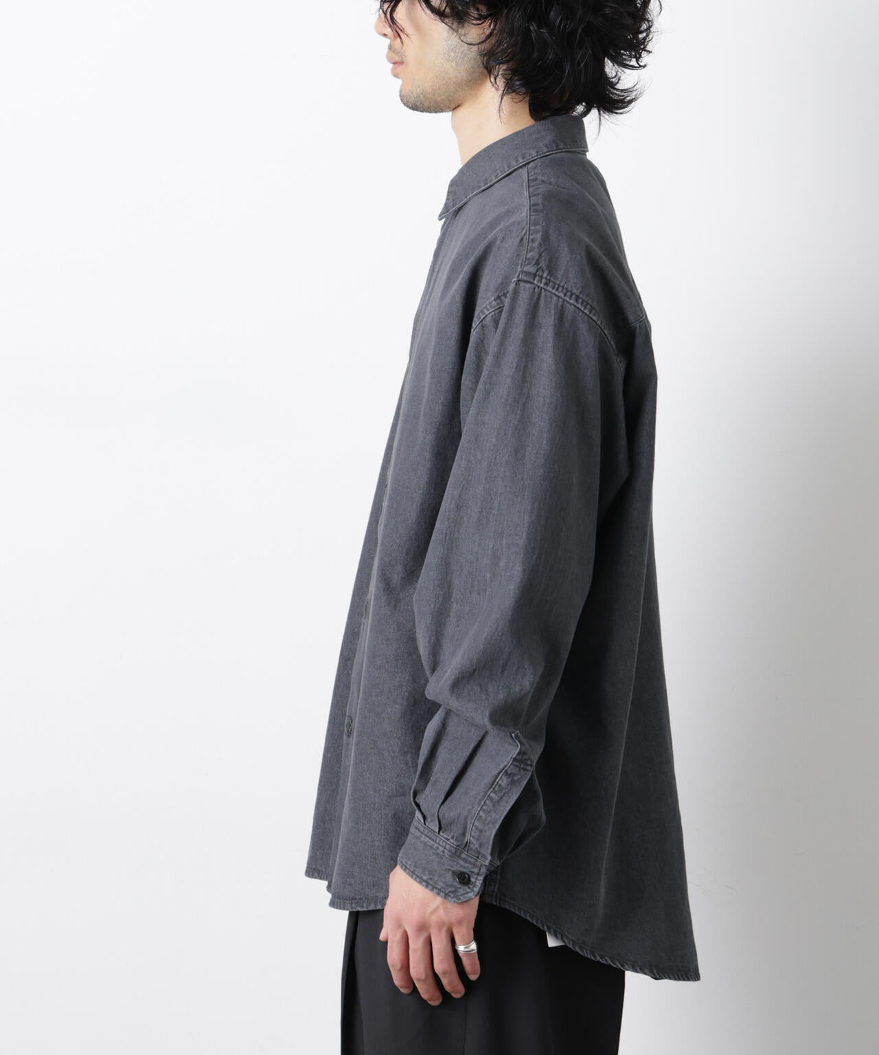 「OtoNANO」大人のワイドシャツ デニムシャツ 長袖