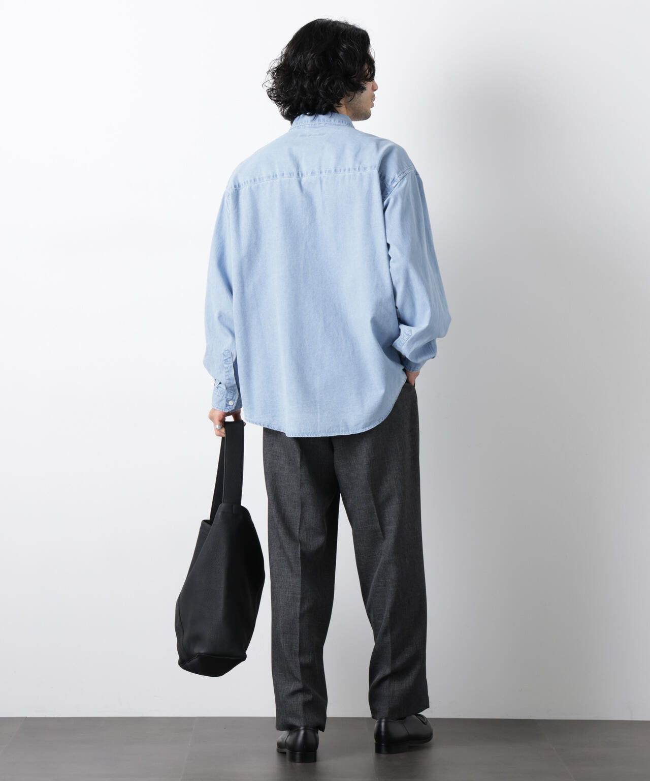 「OtoNANO」大人のワイドシャツ デニムシャツ 長袖