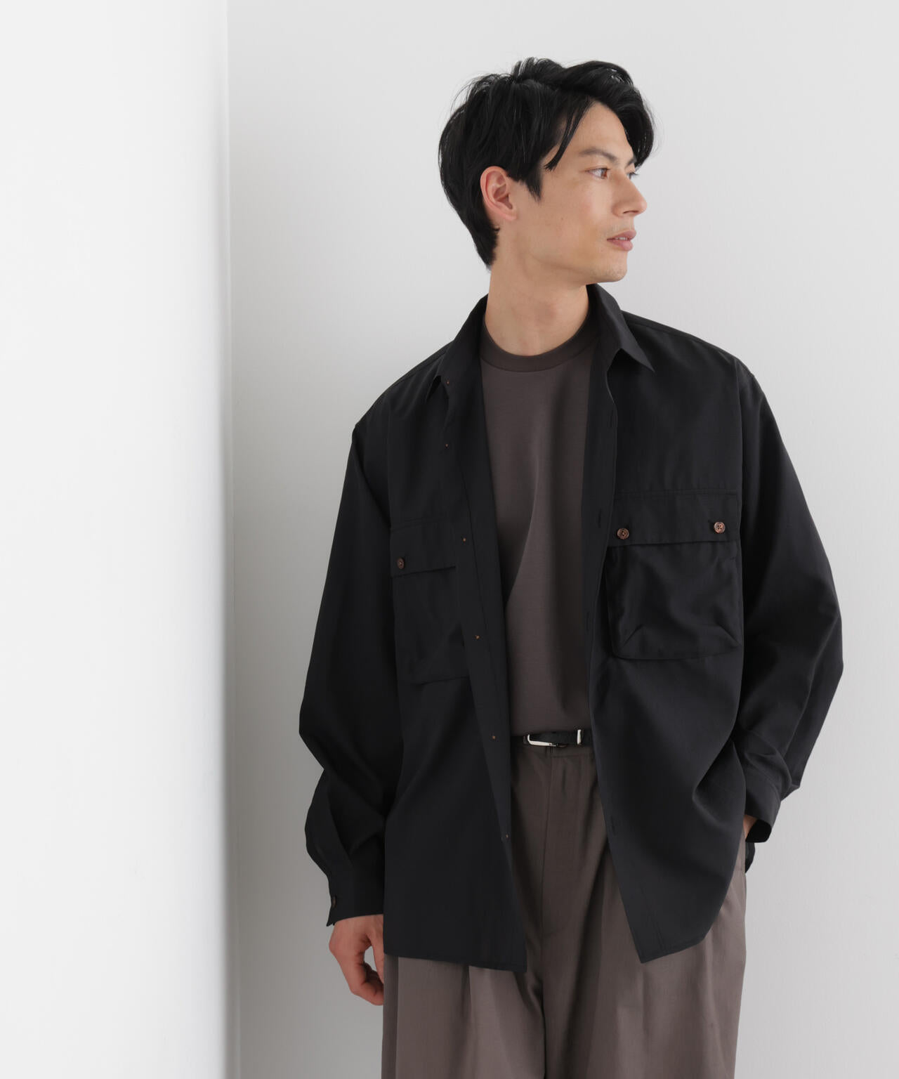 テクニカルリネンライクWポケットシャツジャケット/吸水速乾・接触冷感・UVカット(セットアップ可)