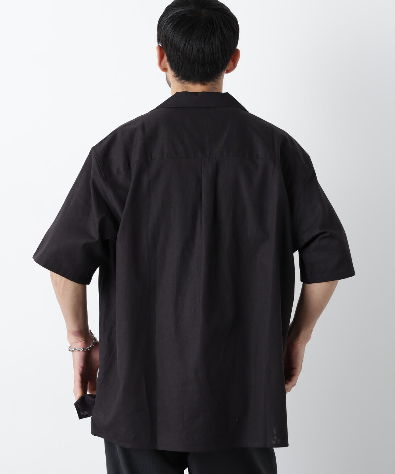 「FRENCH LINEN」 フライフロント半袖シャツ